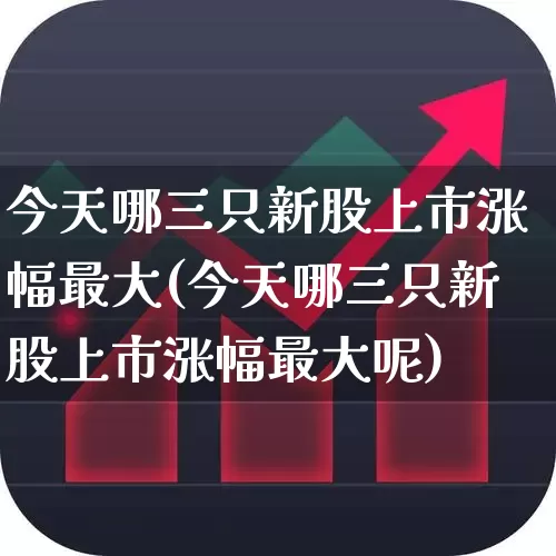 今天哪三只新股上市涨幅最大(今天哪三只新股上市涨幅最大呢)_https://www.wanyuyiyao.com_深交所_第1张
