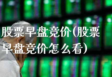 股票早盘竞价(股票早盘竞价怎么看)_https://www.wanyuyiyao.com_深交所_第1张