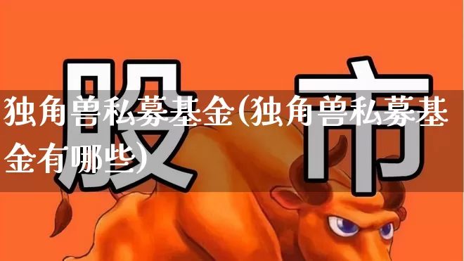 独角兽私募基金(独角兽私募基金有哪些)_https://www.wanyuyiyao.com_科创板_第1张