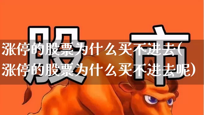 涨停的股票为什么买不进去(涨停的股票为什么买不进去呢)_https://www.wanyuyiyao.com_科创板_第1张