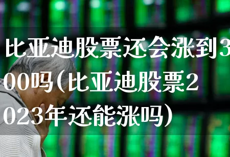 比亚迪股票还会涨到300吗(比亚迪股票2023年还能涨吗)_https://www.wanyuyiyao.com_科创板_第1张
