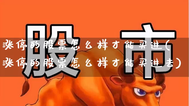 涨停的股票怎么样才能买进(涨停的股票怎么样才能买进去)_https://www.wanyuyiyao.com_科创板_第1张