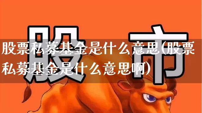 股票私募基金是什么意思(股票私募基金是什么意思啊)_https://www.wanyuyiyao.com_深交所_第1张