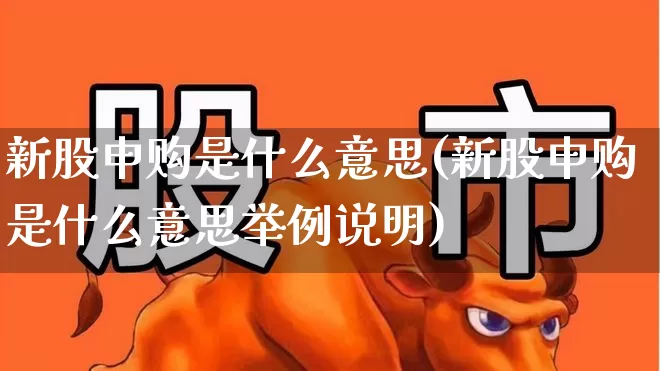 新股申购是什么意思(新股申购是什么意思举例说明)_https://www.wanyuyiyao.com_科创板_第1张