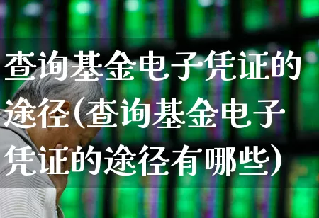 查询基金电子凭证的途径(查询基金电子凭证的途径有哪些)_https://www.wanyuyiyao.com_创业板_第1张