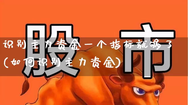 识别主力资金一个指标就够了(如何识别主力资金)_https://www.wanyuyiyao.com_深交所_第1张