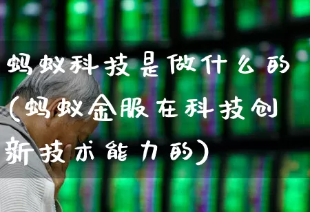 蚂蚁科技是做什么的(蚂蚁金服在科技创新技术能力的)_https://www.wanyuyiyao.com_上交所_第1张