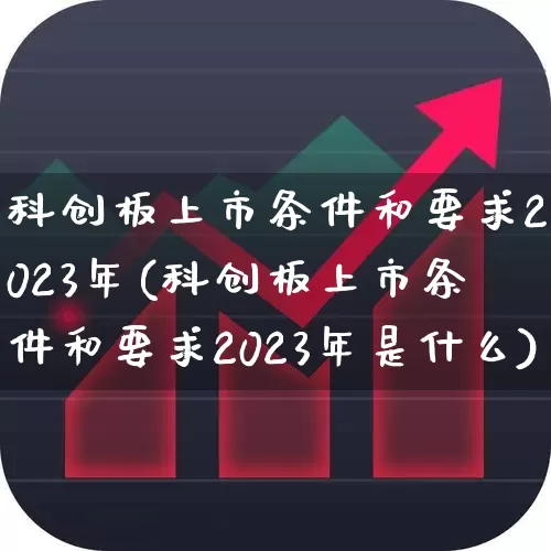 科创板上市条件和要求2023年(科创板上市条件和要求2023年是什么)_https://www.wanyuyiyao.com_上交所_第1张