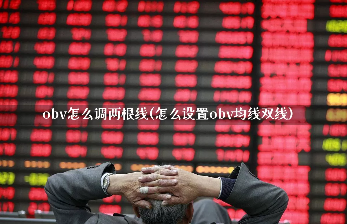 obv怎么调两根线(怎么设置obv均线双线)_https://www.wanyuyiyao.com_创业板_第1张