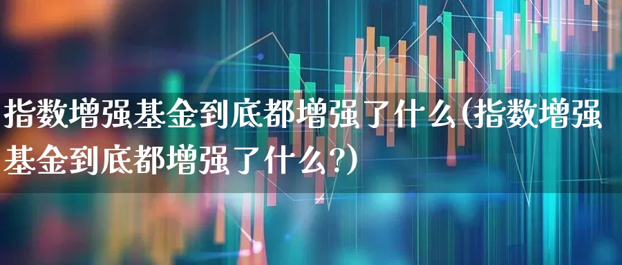 指数增强基金到底都增强了什么(指数增强基金到底都增强了什么?)_https://www.wanyuyiyao.com_北交所_第1张
