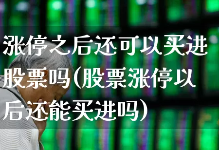 涨停之后还可以买进股票吗(股票涨停以后还能买进吗)_https://www.wanyuyiyao.com_深交所_第1张