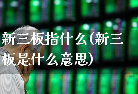 新三板指什么(新三板是什么意思)_https://www.wanyuyiyao.com_创业板_第1张