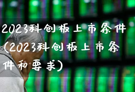 2023科创板上市条件(2023科创板上市条件和要求)_https://www.wanyuyiyao.com_深交所_第1张