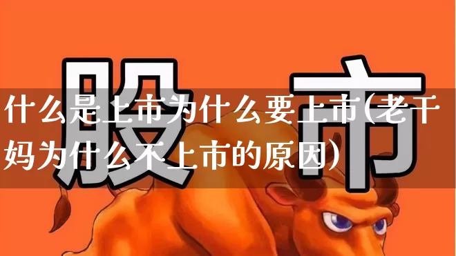 什么是上市为什么要上市(老干妈为什么不上市的原因)_https://www.wanyuyiyao.com_科创板_第1张
