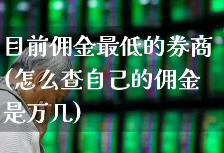 目前佣金最低的券商(怎么查自己的佣金是万几)_https://www.wanyuyiyao.com_科创板_第1张