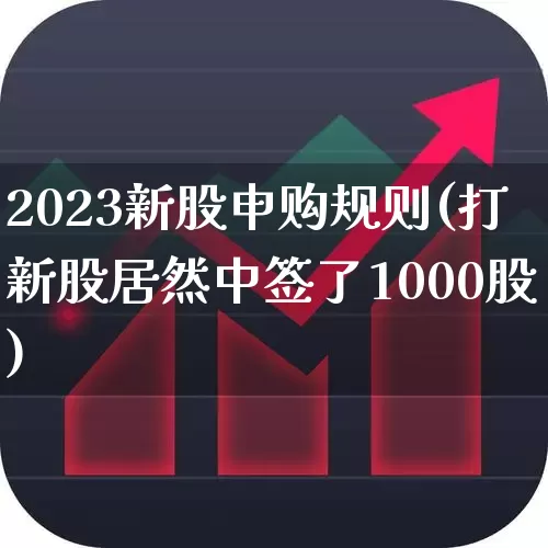 2023新股申购规则(打新股居然中签了1000股)_https://www.wanyuyiyao.com_科创板_第1张